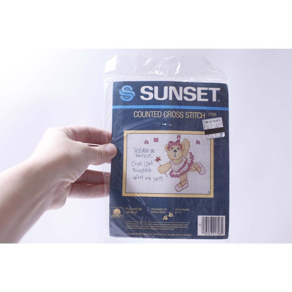 Sunset, Counted Cross, Stitch, Cotton, Ballerina, Teddy Bear, God Isnt Finished
